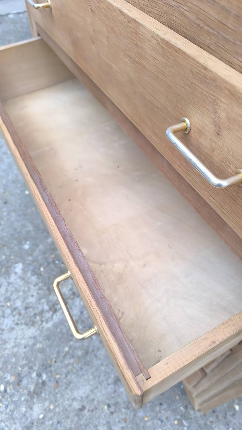 1960 compass foot chest of drawers