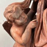The sculpture, original terracotta signed and dedicated, Charles Van Oemberg.