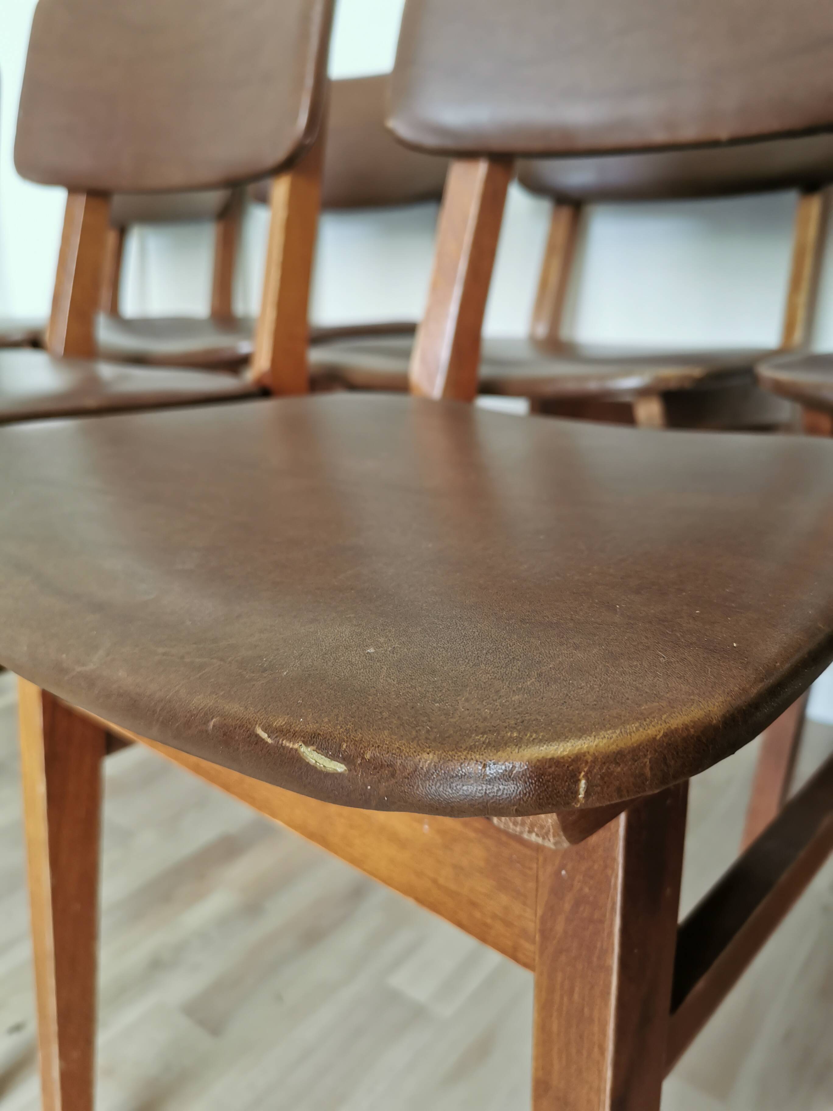 Vintage STOL Kamnik Dining Chair: 1970s Yugoslavian Mid-Century Leather Bis