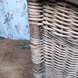 Wood and wicker basket, antique, size xxxl.