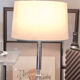 Silver-plated metal lamp base with crystal.