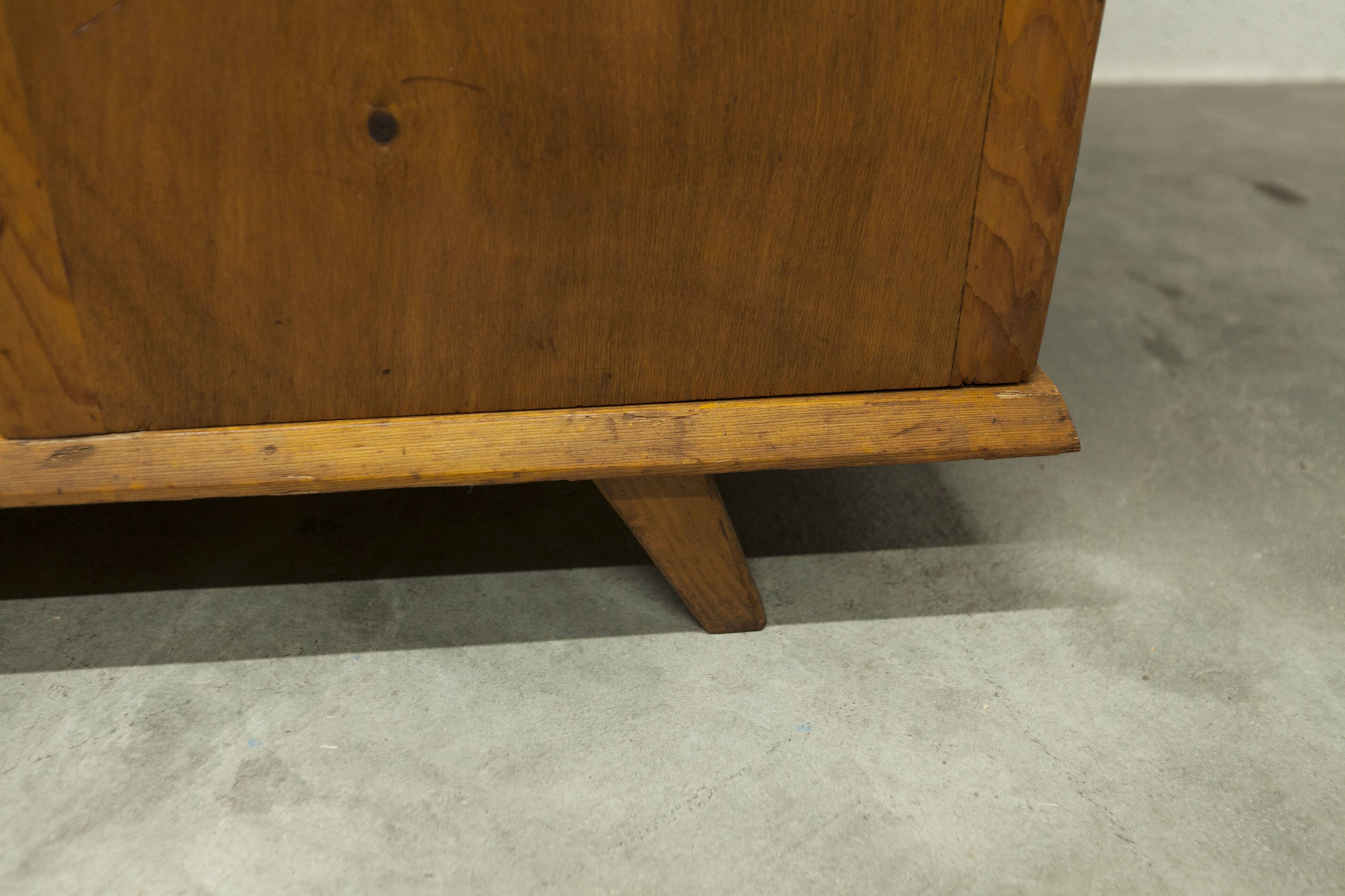 1950s Parisian wardrobe with mirror, 135 x 19 cm