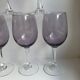 set of 5 wine glasses in purple bubble glass 70s
