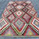Kilim Long Wide Multicolor Geometric Stlye Vintage Kilim Rug, 199x320 Cm