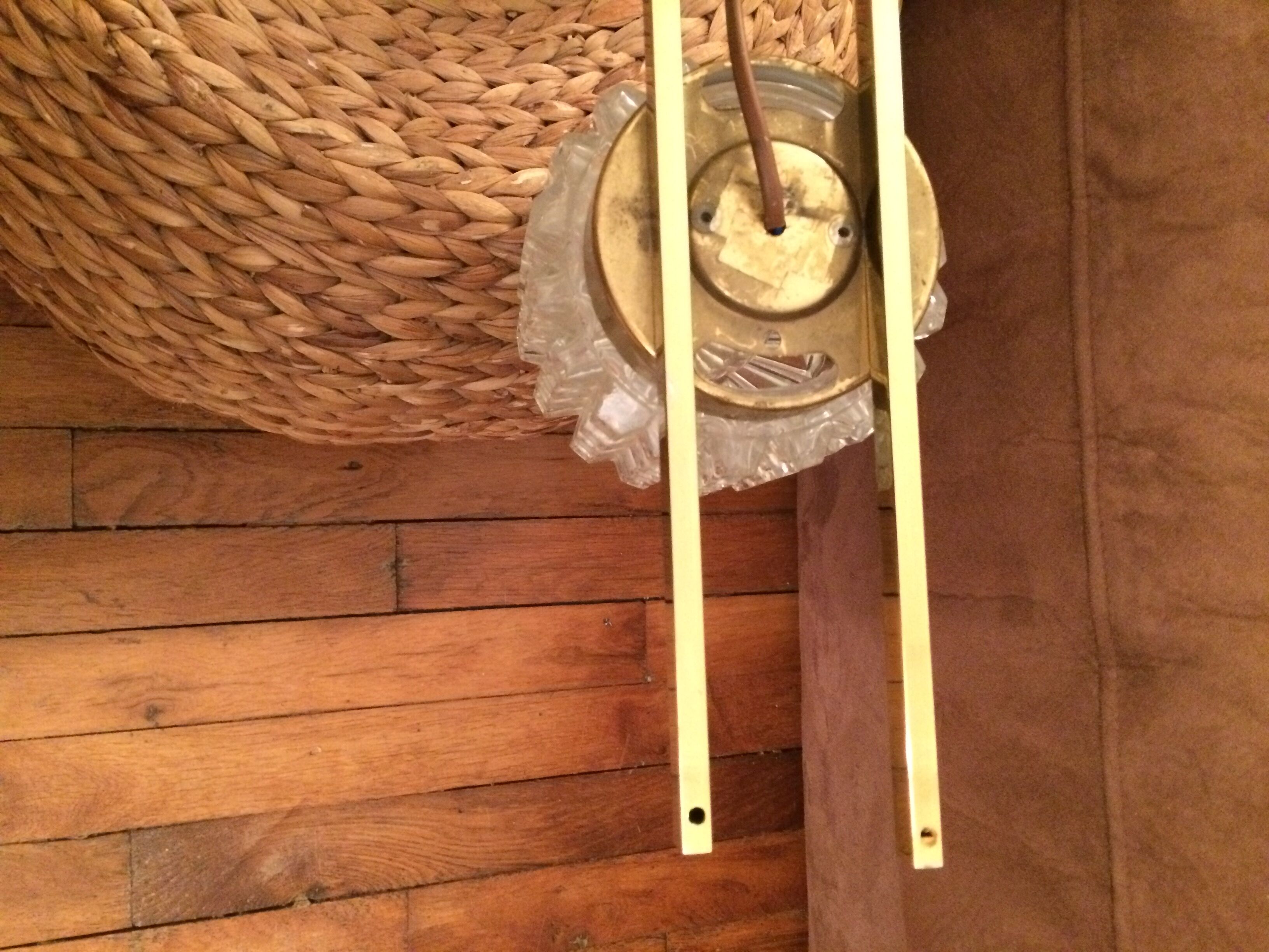 Chiselled glass wall sconce from the 70s