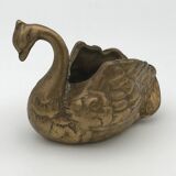 Old zoomorphic pocket tray in bronze, in the shape of a swan