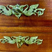 Empire style desk return from egypt double sided in mahogany and gilded bronzes year 1900