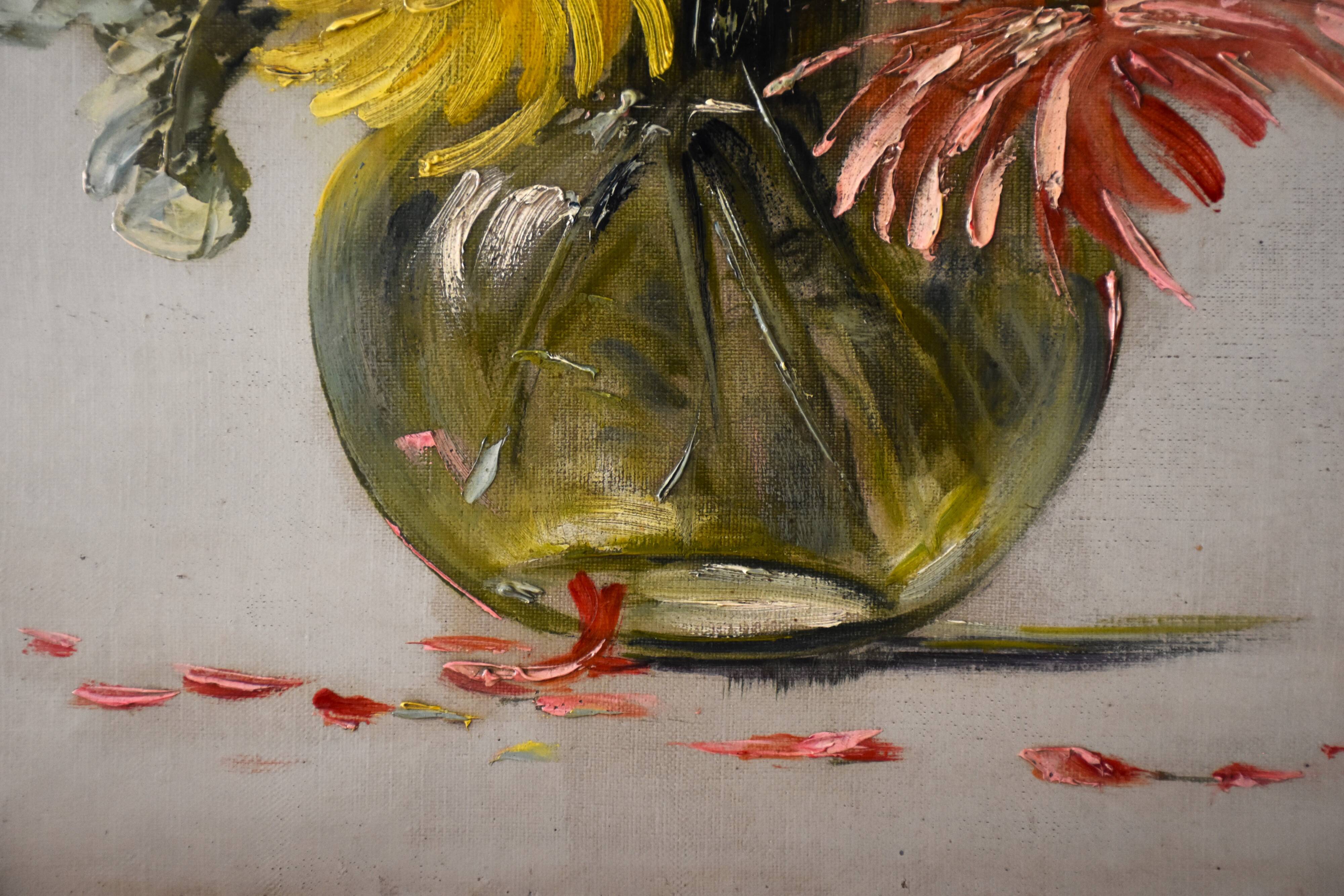 Charles Jung, Chrysanthemums in a Glass Vase (circa 1900)