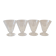 4 old conical liquor glasses cut with 10 flat ribs with faceted sides