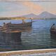 Ancient table oil on panel by Ermando Bellantonio