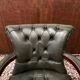 Chaise de bureau Chesterfield verte en anglais
