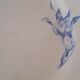 Plate faience luneville kg blue tulips