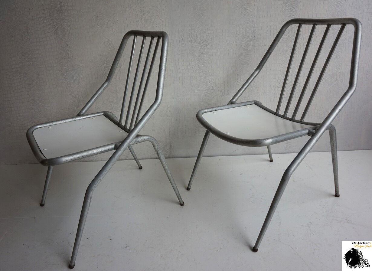 Italian Aluminum Garden Chairs from Industrie Conti Cornuda, 1940s, Set of 2