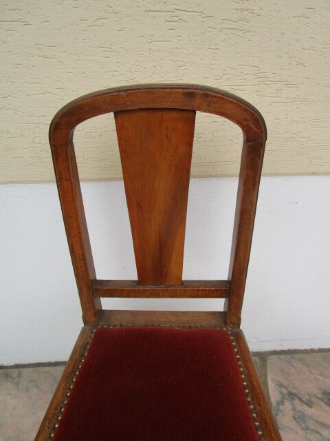 Chaise art-déco,velours rouge