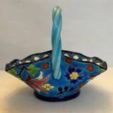 Small Longwy enamel basket