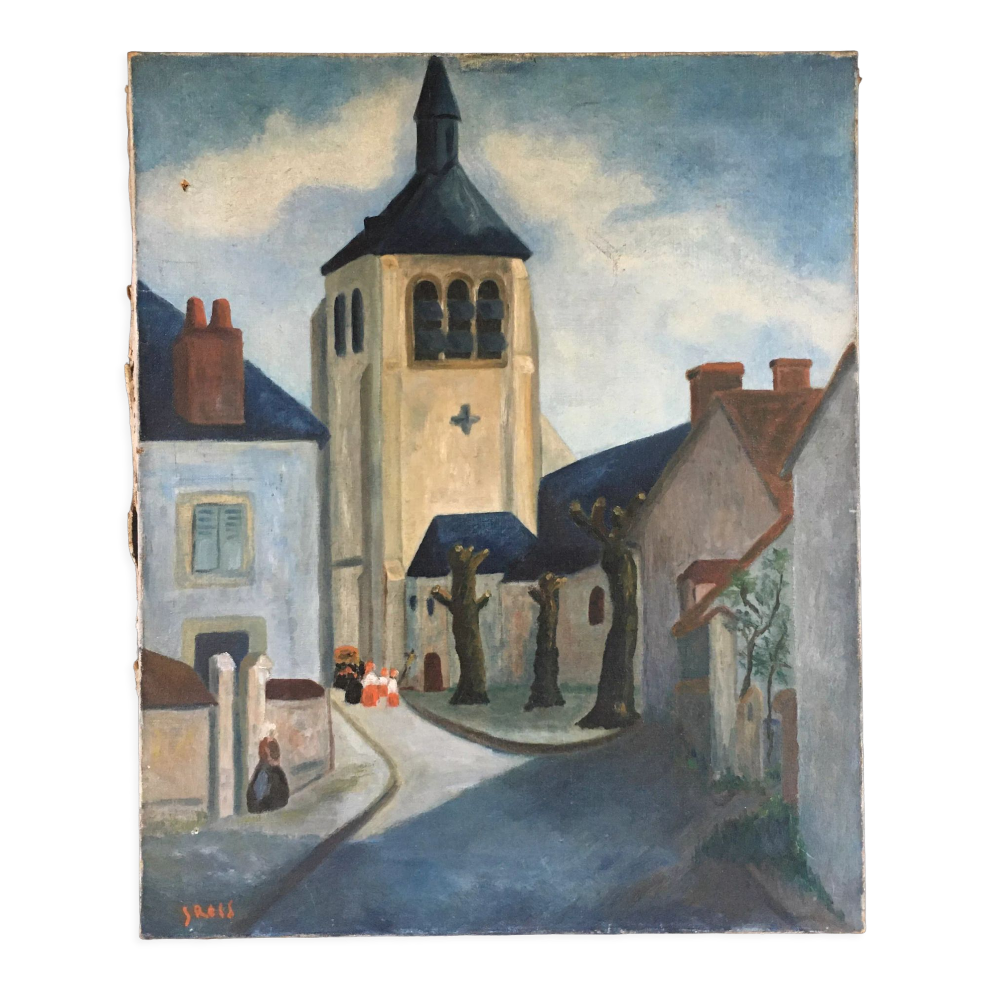 Village scene and procession
