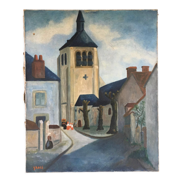 Village scene and procession