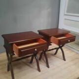 Pair of bedside tables with X-shaped base