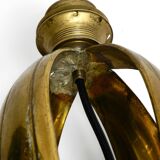 Pair of large extraordinary heavy Mid Century brass table lamps