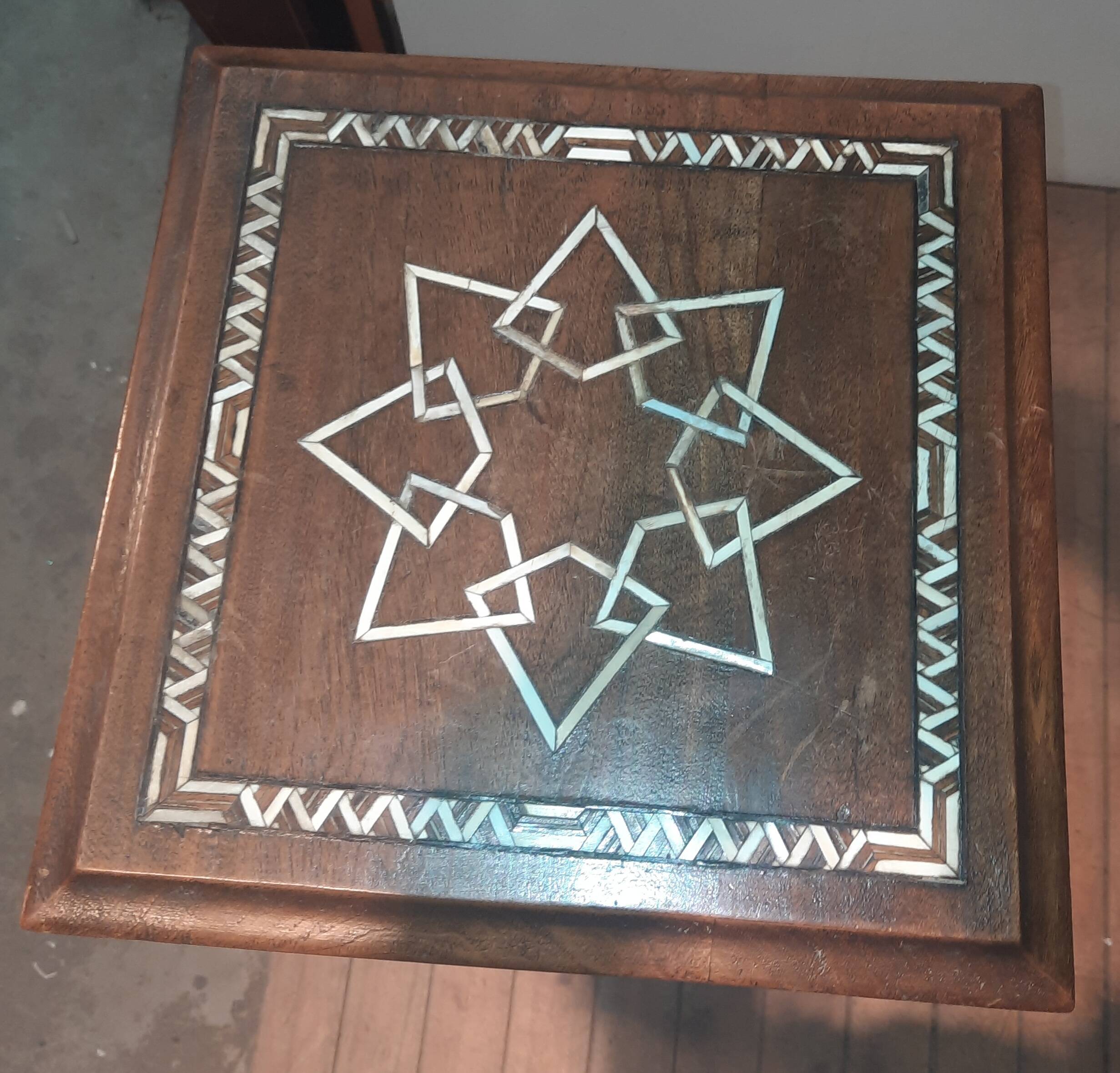 Eastern wooden and mother-of-pearl seat