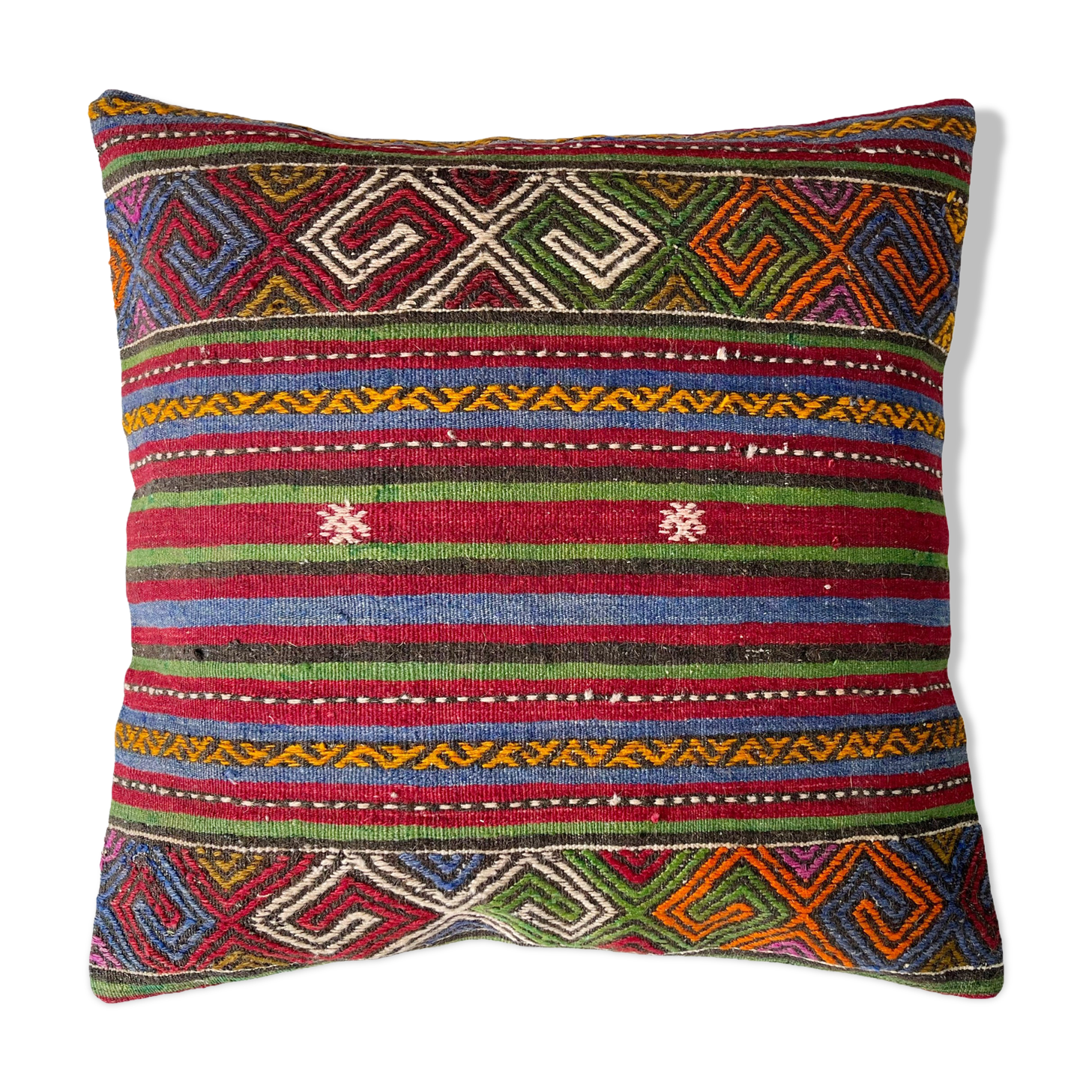 Vintage turkish kilim cushion cover , 60 x 60 cm