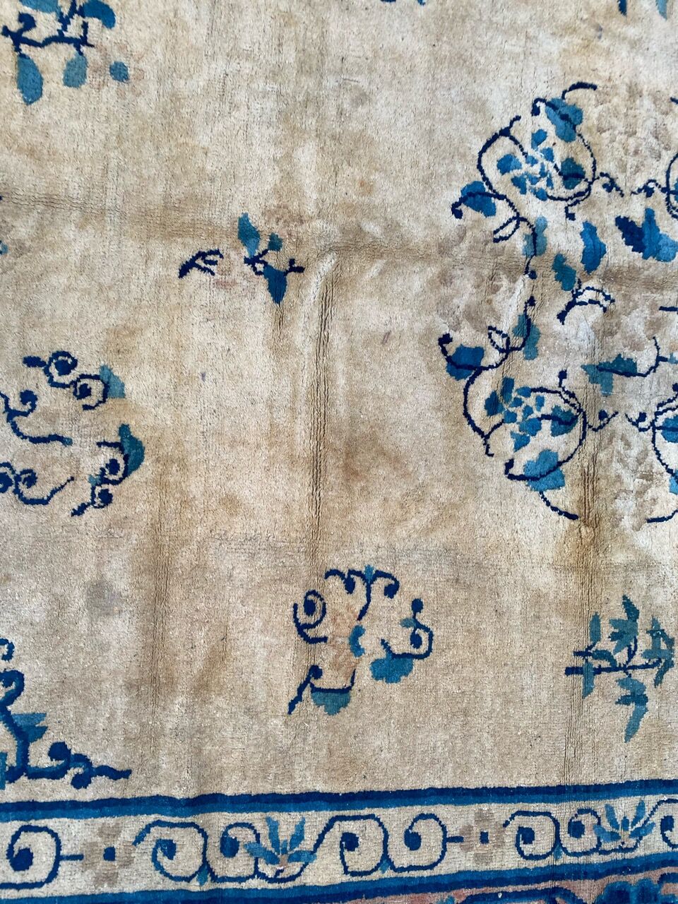 Tapis ancien chinois pékin fait main 194x260 cm