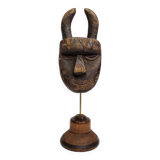 Toma passport mask, antique patinated wood, 16 cm, with stand