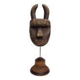 Toma passport mask, antique patinated wood, 16 cm, with stand
