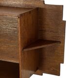 Art Deco wooden wall shelve rack in oak minimalist design