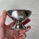Set of 4 vintage metal ice cream glasses/cups on a stand.