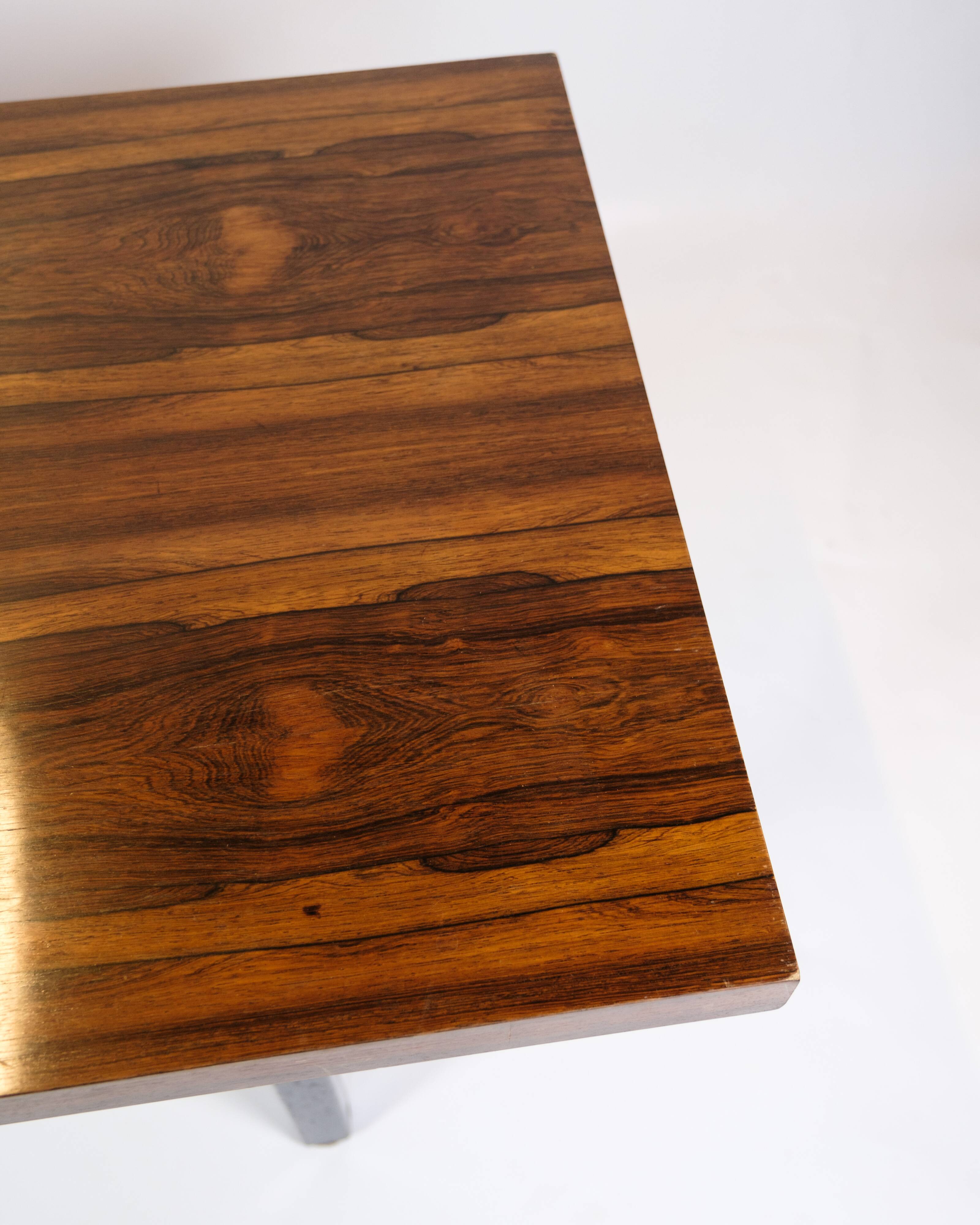 Coffee Table Made In Rosewood With Metal Frame From 1960s