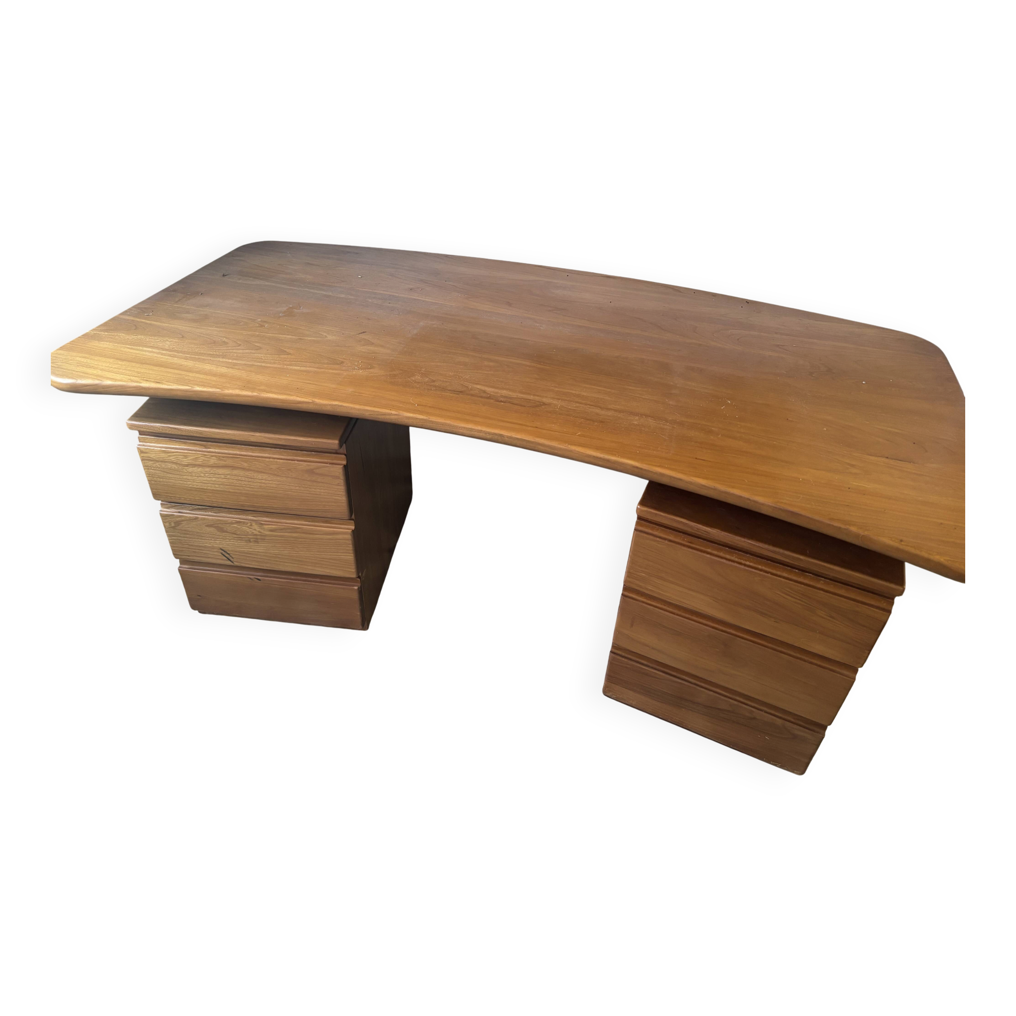 Bureau design en orme massif