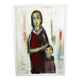 Vintage Oil Painting Artwork Abstract Mother and Child 106cm