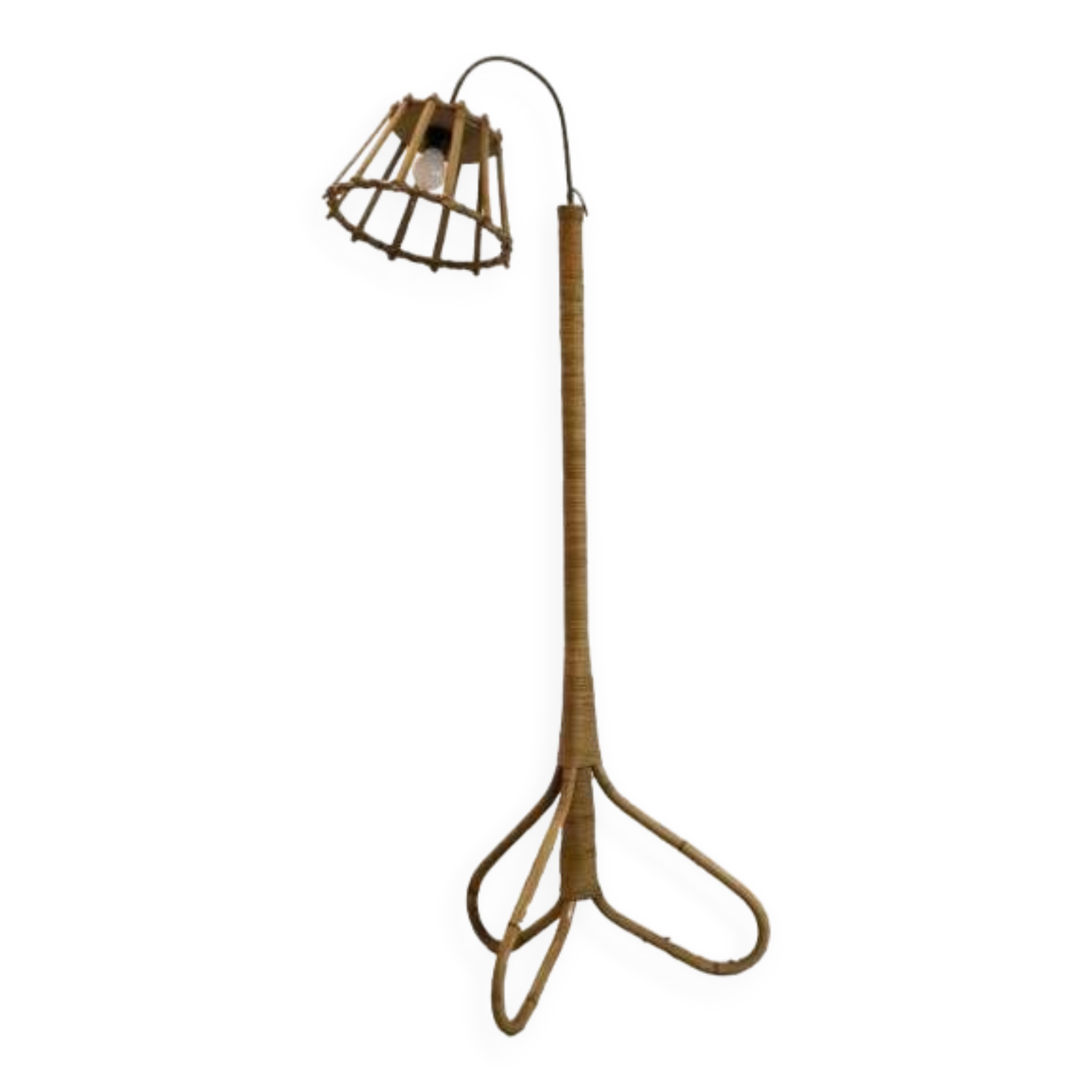 vintage Rotan vloerlamp