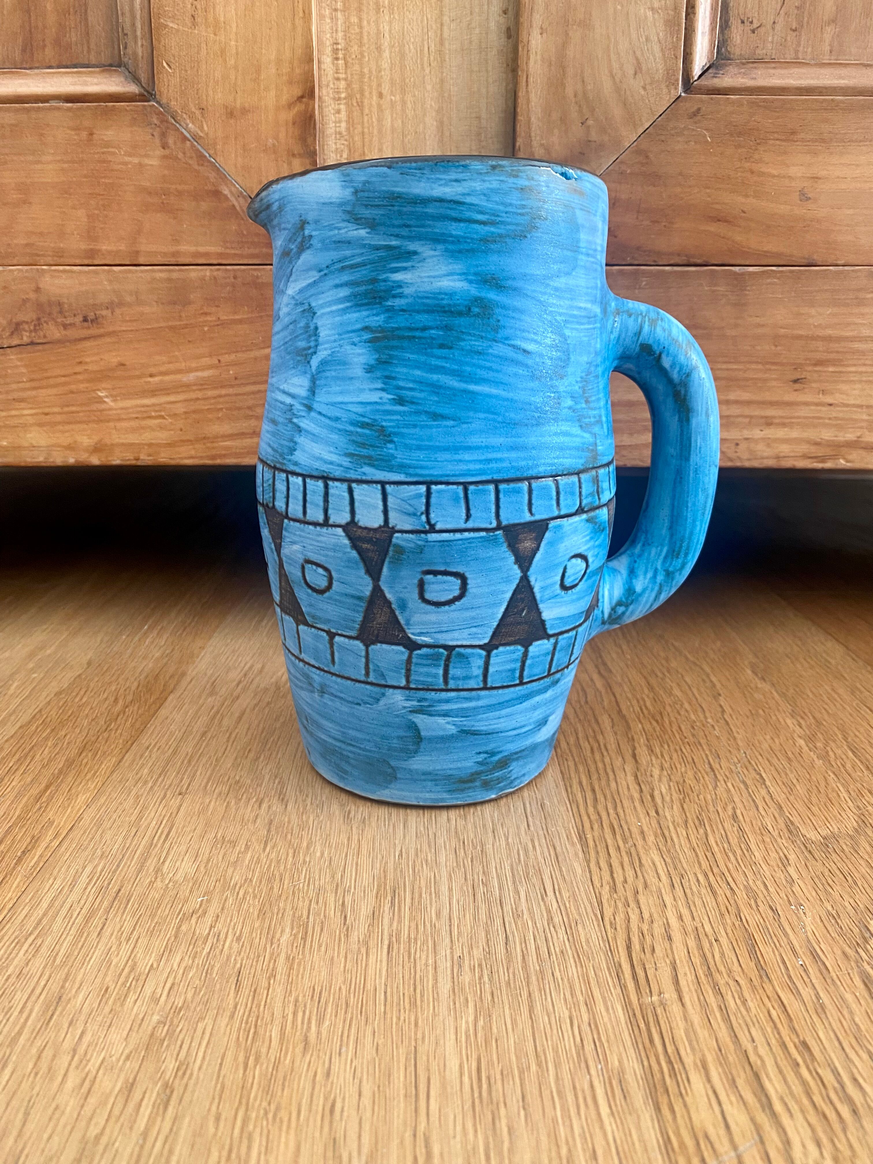 Ceramic pitcher Alain Maunier Vallauris