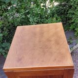 Storage cabinet locker with old wooden curtain