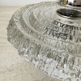 Applique murale en verre glacé épais et structuré, montage encastré, par Peill & Putzler, 1970