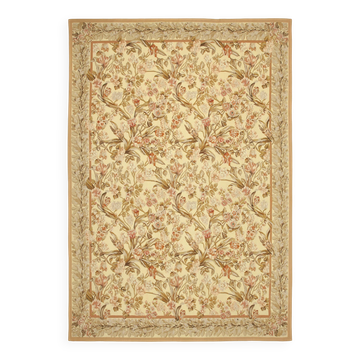 Handmade European Vintage Aubusson Kilim 296 cm x 433 cm