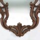 Baroque mirror with hand carved oak ornated frame, France 1950s