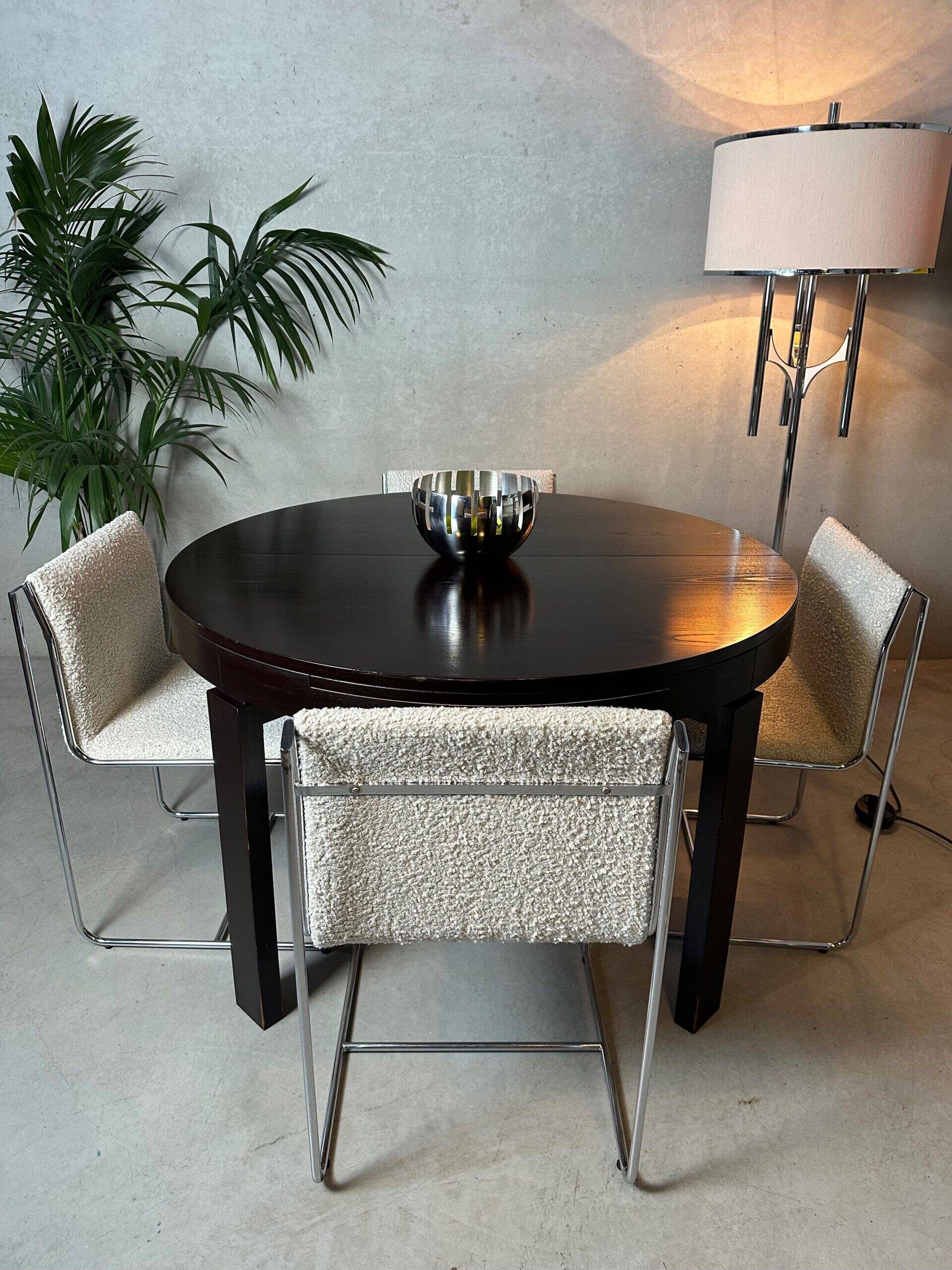 Adjustable vintage dining table (round/oval) – 1970s