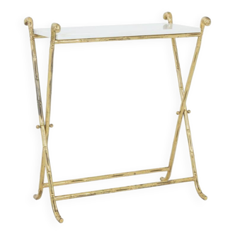 Jansen. Console in gilded brass and white marble. 1970s.LS4683607U