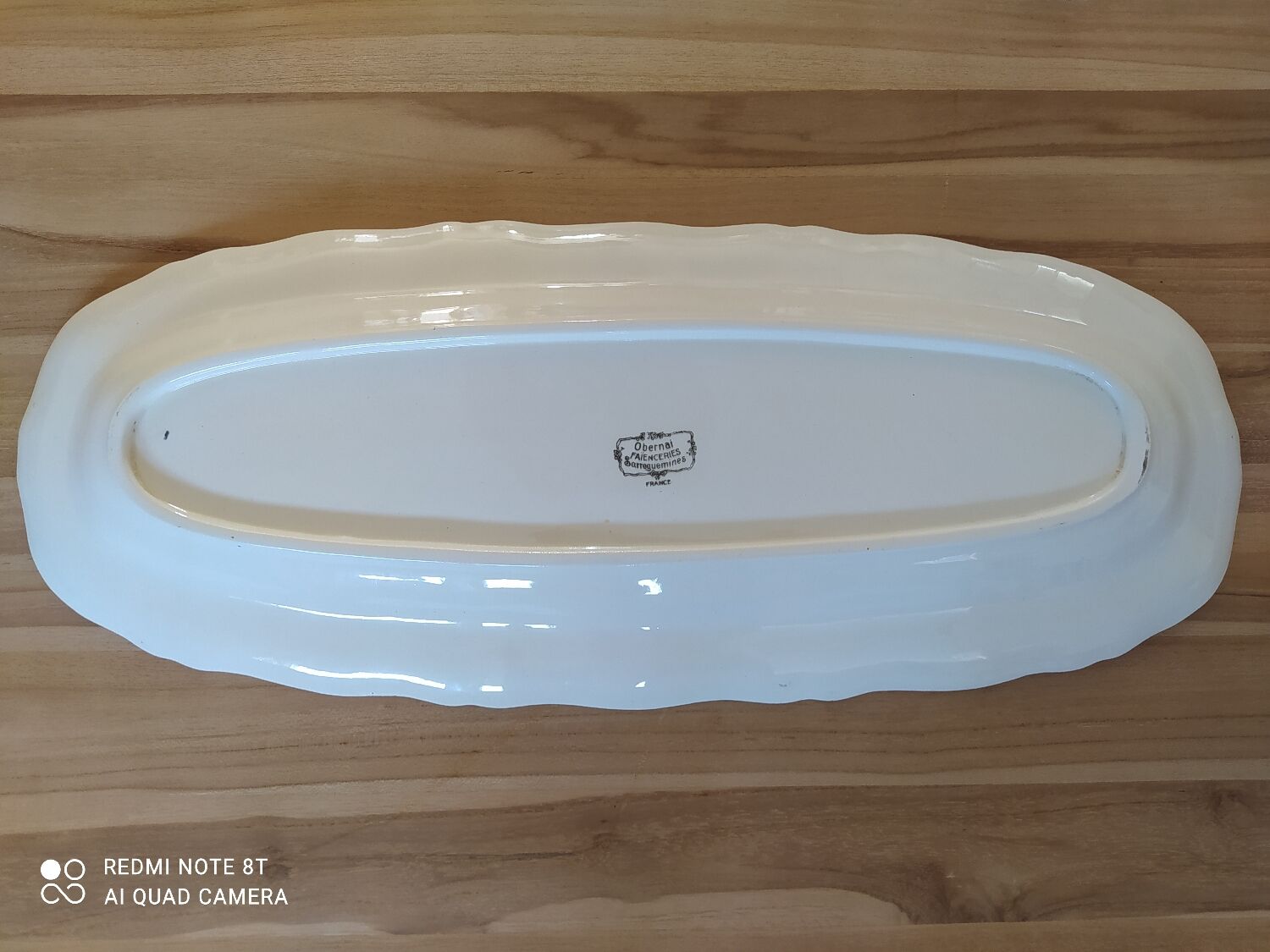 Old earthenware fish dish Obernai Sarreguemines