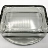 Plateau en teck et ses 4 raviers en verre empilables • Danemark • 1960