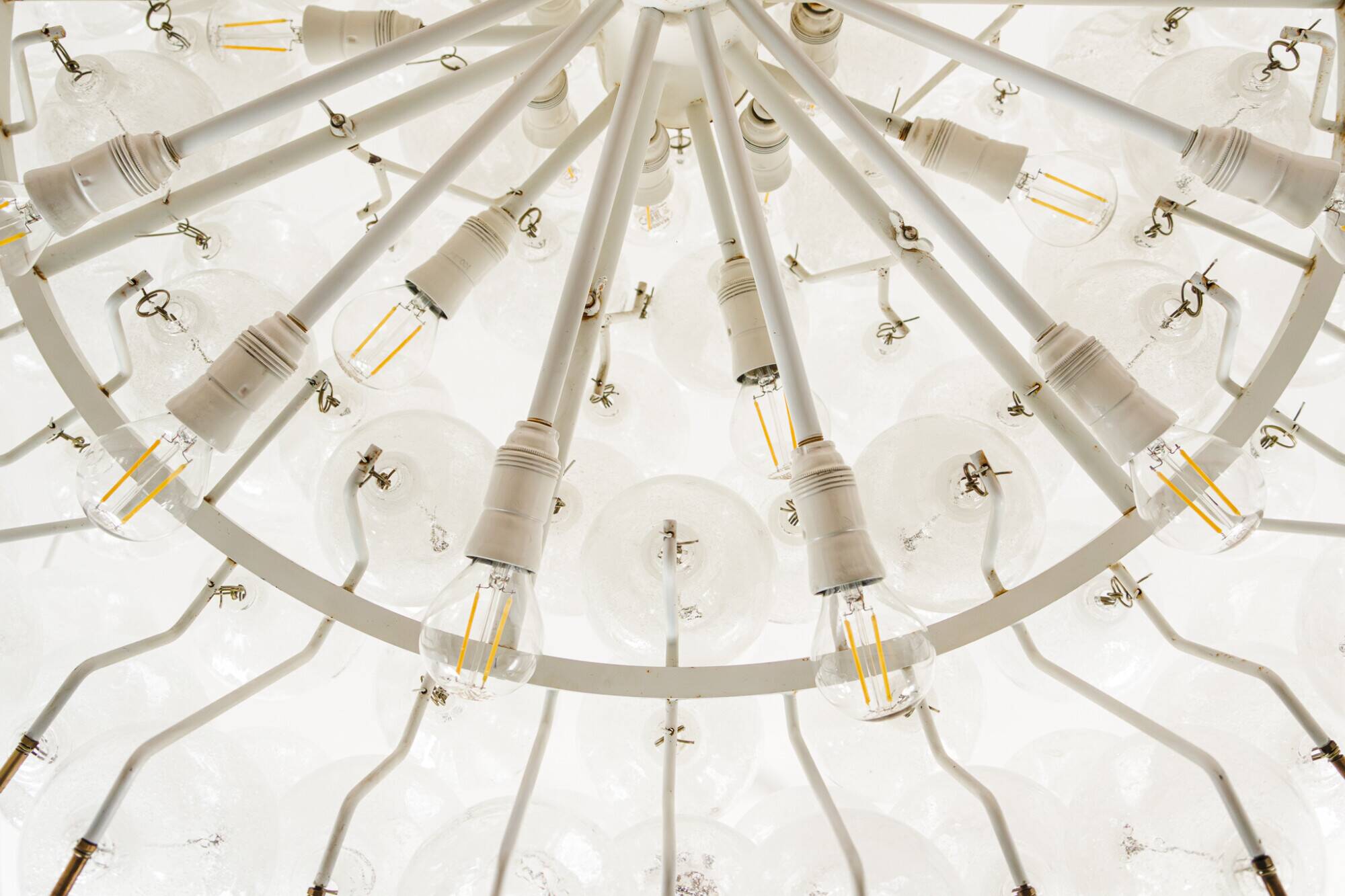 XL Tulipan Waterfall Glass Chandelier by Kalmar - Austria 1960s