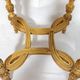 Napoleon III Pedestal Table (late 19th C.) Gilded and Carved Wood with Modern Black Top