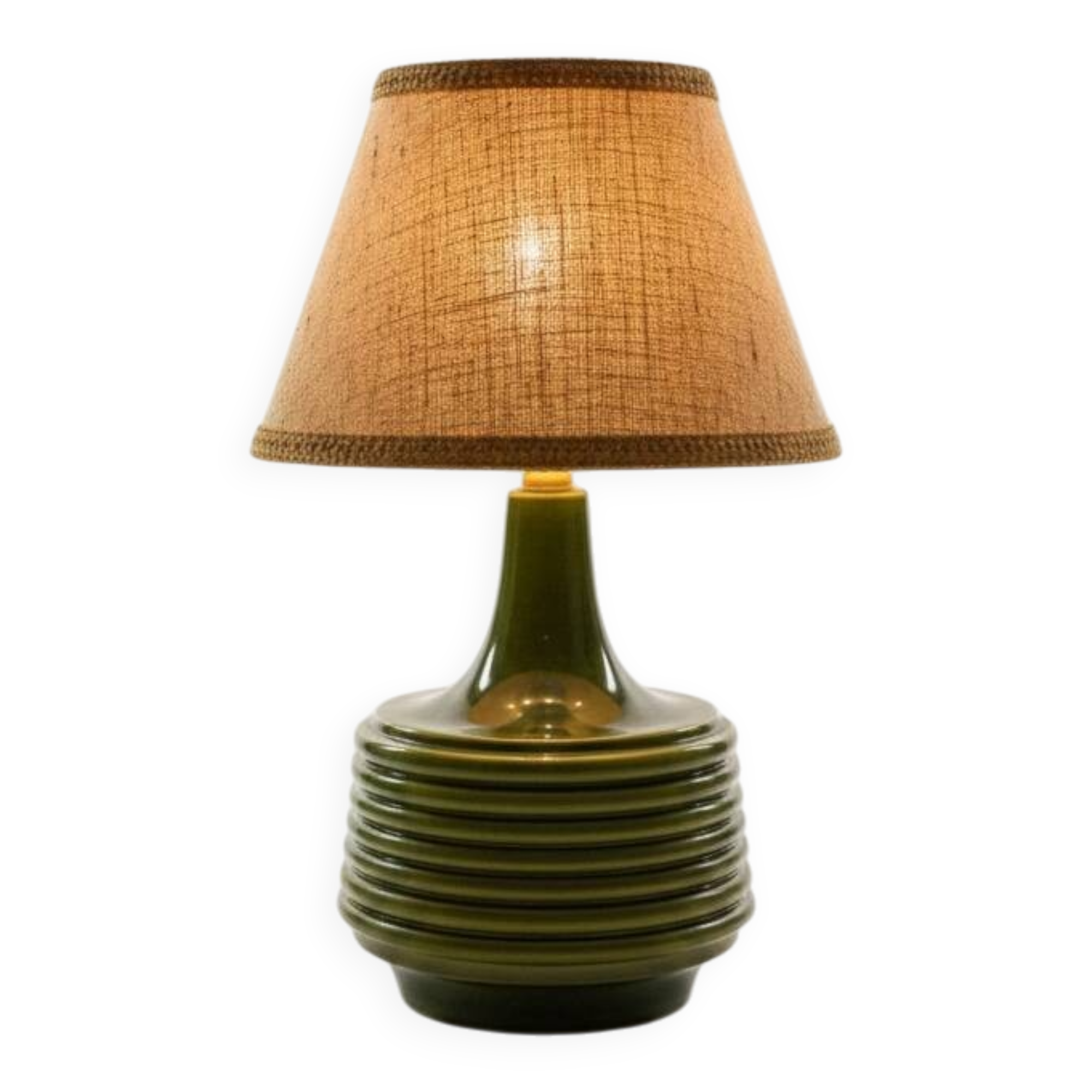 "Héritage 70" lamp in green glazed ceramic