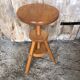 Vintage Light Wood Tripod Screw Painter's Stool #A632