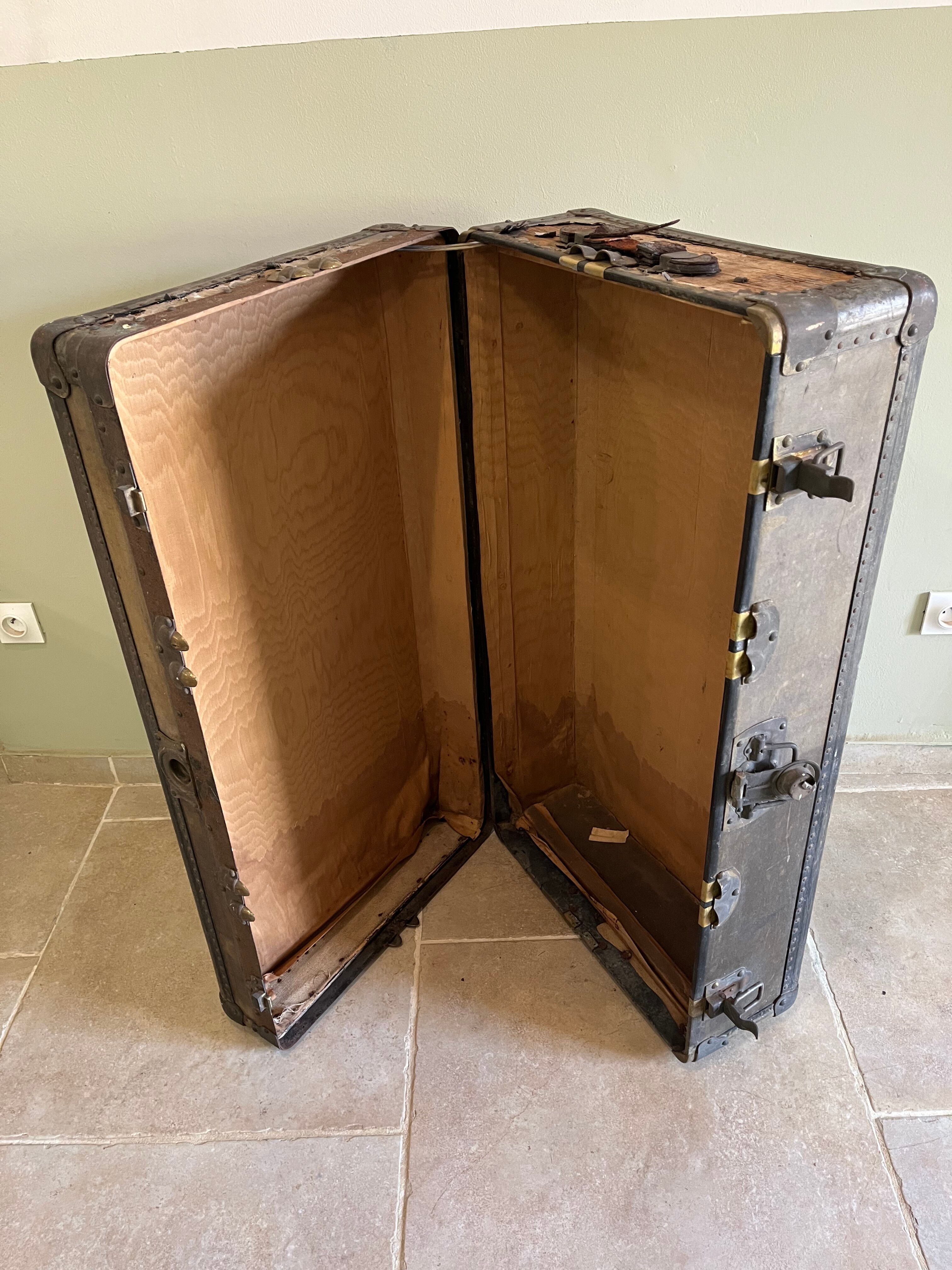 Large travel trunk from the early 20th century.