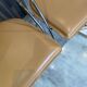 Set of 4 Linda armchairs by Arrben in camel leather with a chrome frame.