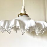 Suspension drapée verre blanc